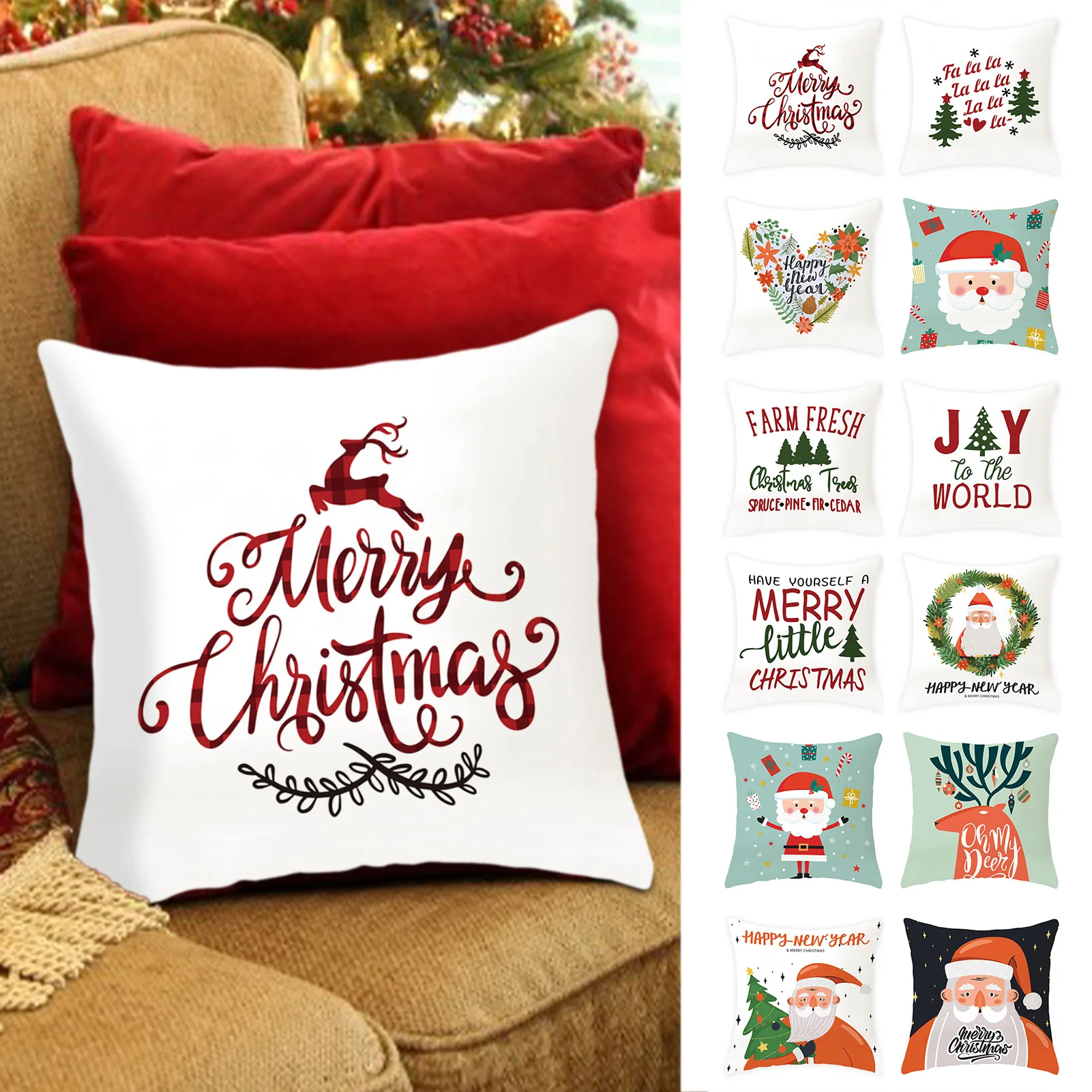 Cartoon Watercolor Christmas Pillowcase Linen Decoration Christmas Gift Cushion Cover Suitable For Car Sofa Pillowcase 45cm*45cm
Cartoon Watercolor Christmas Pillowcase Linen Decoration Christmas Gift Cushion Cover Suitable For Car Sofa Pillowcase 45cm*45cm