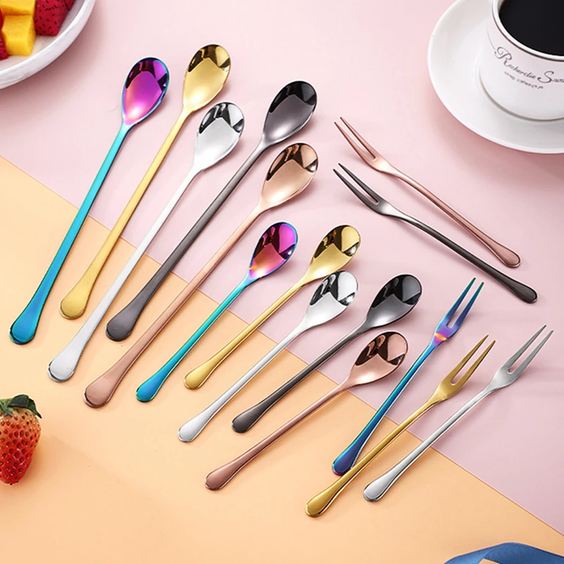 Multi-size Stainless Steel Teaspoon Fruit Dessert Fork Whisky Coffee Spoon Long Scoop Travel Cutlery Set Home Kitchen Tableware
Multi-size Stainless Steel Teaspoon Fruit Dessert Fork Whisky Coffee Spoon Long Scoop Travel Cutlery Set Home Kitchen Tableware