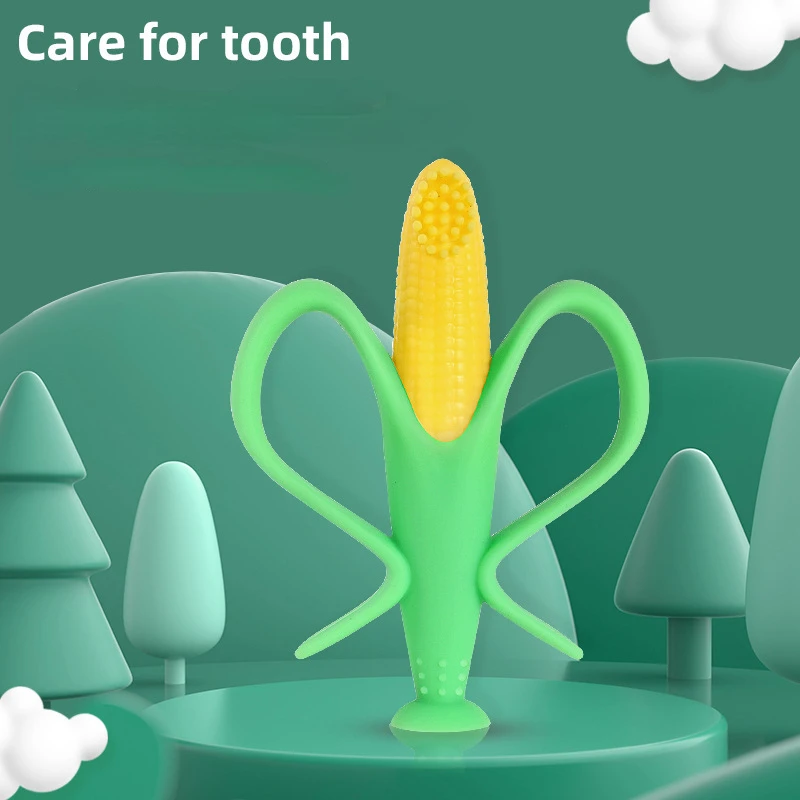 

Safe Baby Silicone Teether Training Toothbrush BPA Free Banana Corn Toddle Teething Chew Toys for Infant Chewing Newborn Gifts