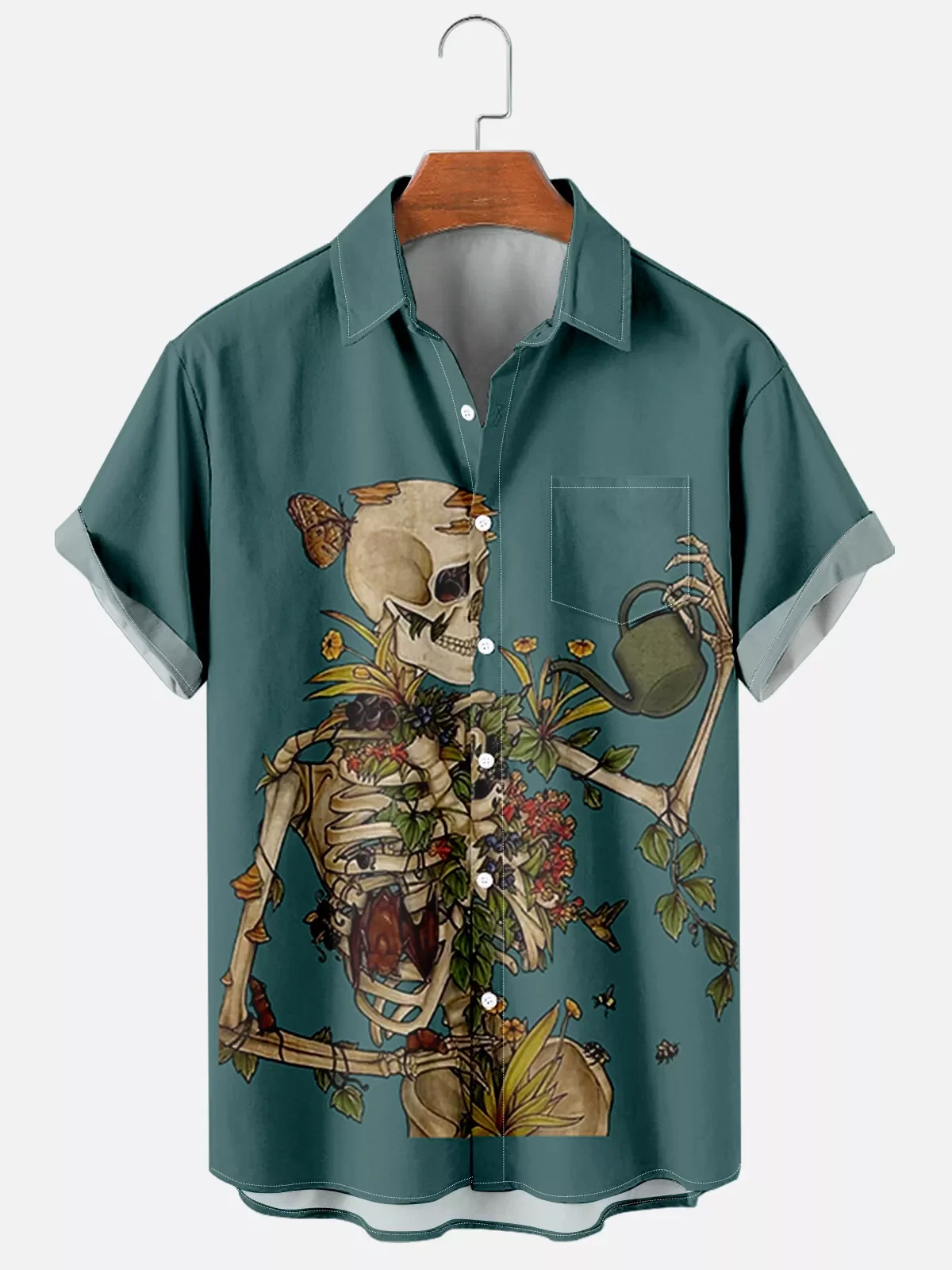 Men's Hawaiian Lapel Button Short Sleeve Top Summer Women's Breathable Fashion Casual Shirt Shirt Skull Vintage Print
Men's Hawaiian Lapel Button Short Sleeve Top Summer Women's Breathable Fashion Casual Shirt Shirt Skull Vintage Print