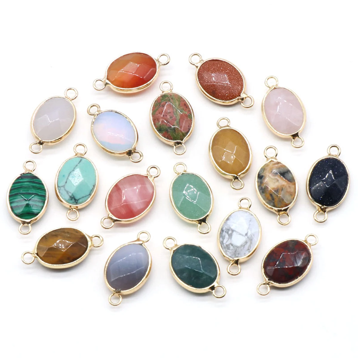 Natural Stone Oval Faceted Connector Water Drop Shape Pendant Agate Quartz for Jewelry Making Necklace Earring Gift for Women
Natural Stone Oval Faceted Connector Water Drop Shape Pendant Agate Quartz for Jewelry Making Necklace Earring Gift for Women