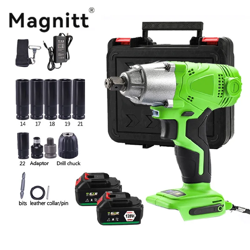 Magnitt Brushless Cordless Electric Impact Wrench Rechargeable Wrench Power Tool Compatible for 18V Makita Battery
Magnitt Brushless Cordless Electric Impact Wrench Rechargeable Wrench Power Tool Compatible for 18V Makita Battery