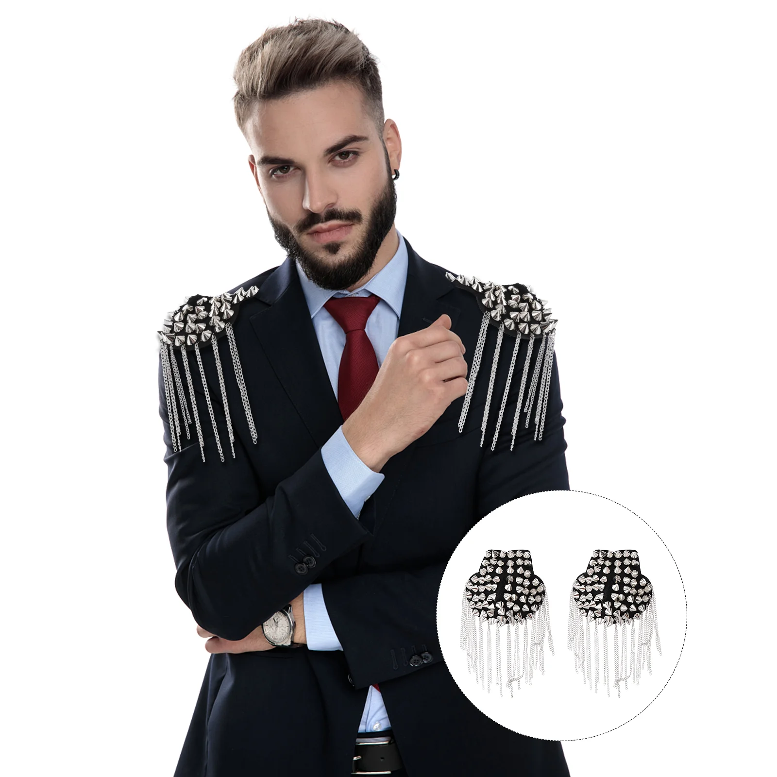 Shoulder Epaulet Boards Rivet Badge Epaulettes Blazer Suit Costume Board Vintageepaulets Chain Uniform Pad Tassle Men Punk
Shoulder Epaulet Boards Rivet Badge Epaulettes Blazer Suit Costume Board Vintageepaulets Chain Uniform Pad Tassle Men Punk