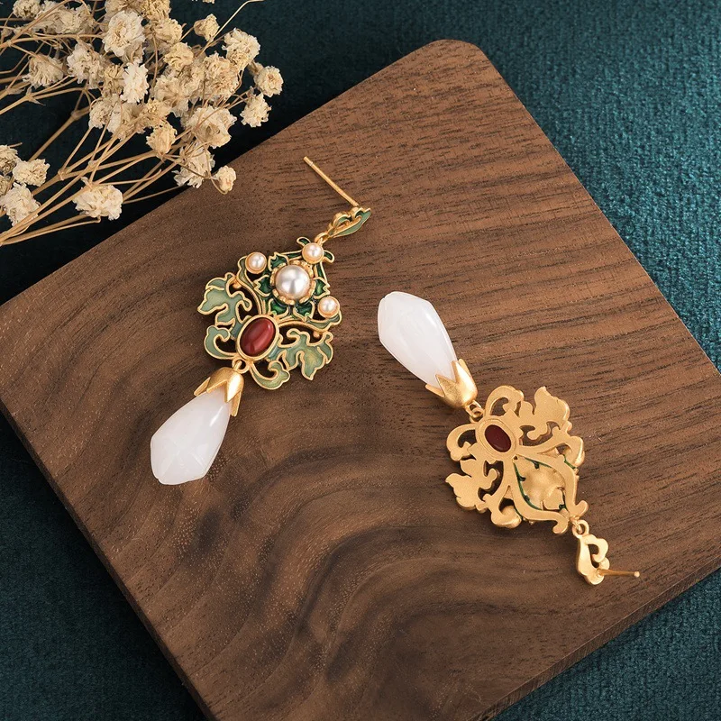 White Jade Magnolia Earrings Natural Jewelry Chinese Women Amulets Charm Gift Fashion Vintage Amulet Stone 925 Silver Ear Studs 
White Jade Magnolia Earrings Natural Jewelry Chinese Women Amulets Charm Gift Fashion Vintage Amulet Stone 925 Silver Ear Studs