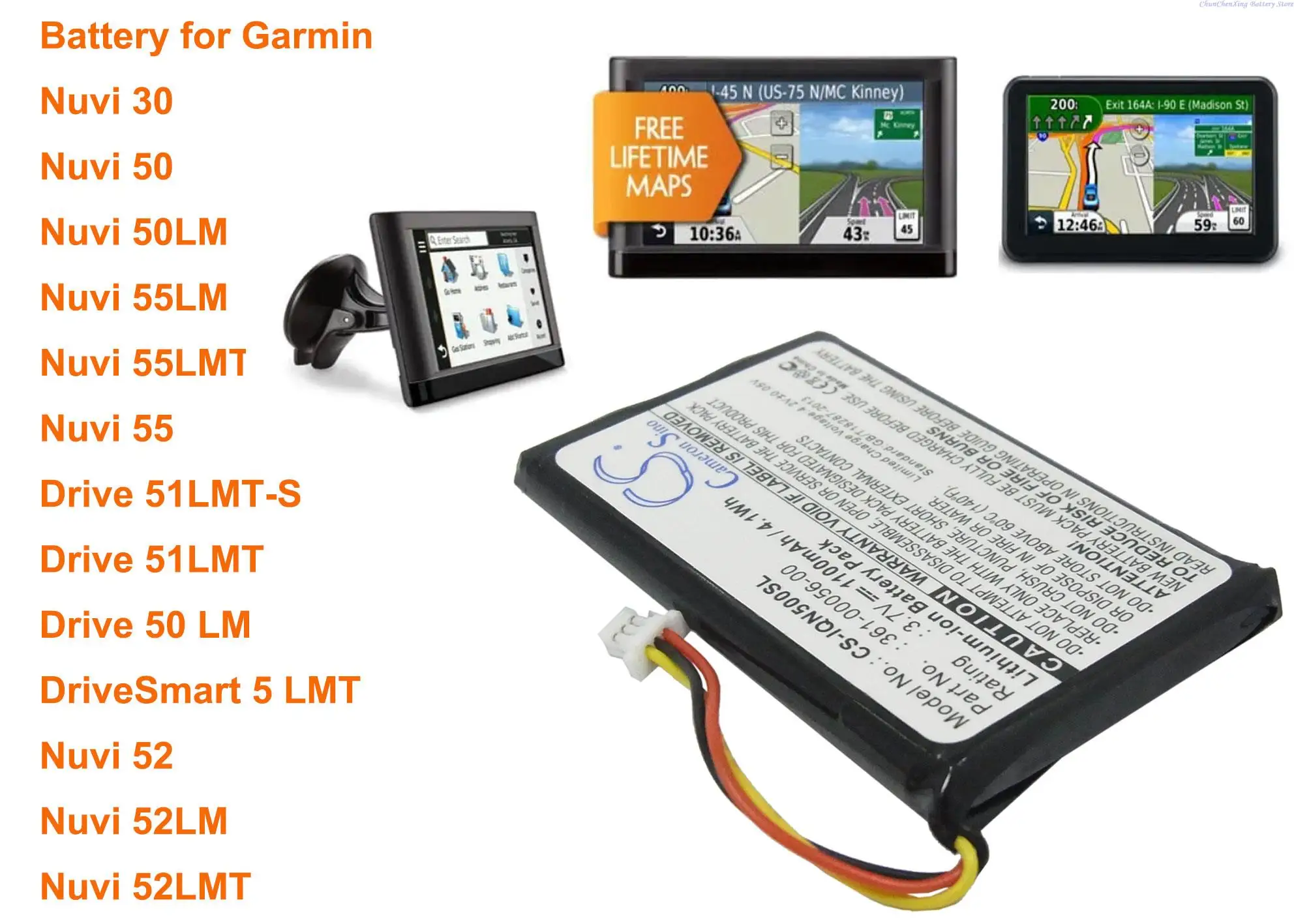 OrangeYu 1100mAh Battery for Garmin Drive 50 LM,51LMT,5 LMT,Nuvi 30,Nuvi 50,50LM,Nuvi 55,55LM,55LMT,52LM,52LMT,
OrangeYu 1100mAh Battery for Garmin Drive 50 LM,51LMT,5 LMT,Nuvi 30,Nuvi 50,50LM,Nuvi 55,55LM,55LMT,52LM,52LMT,