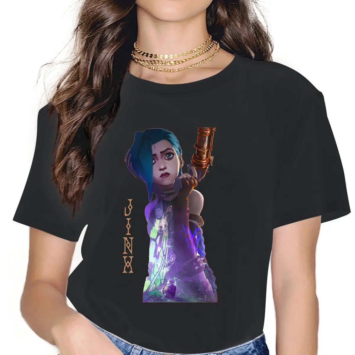 Jinxxx Women Clothes Arcane League of Legends LOL Anime Oversized T-shirt Harajuku Vintage Female Blusas
Jinxxx Women Clothes Arcane League of Legends LOL Anime Oversized T-shirt Harajuku Vintage Female Blusas