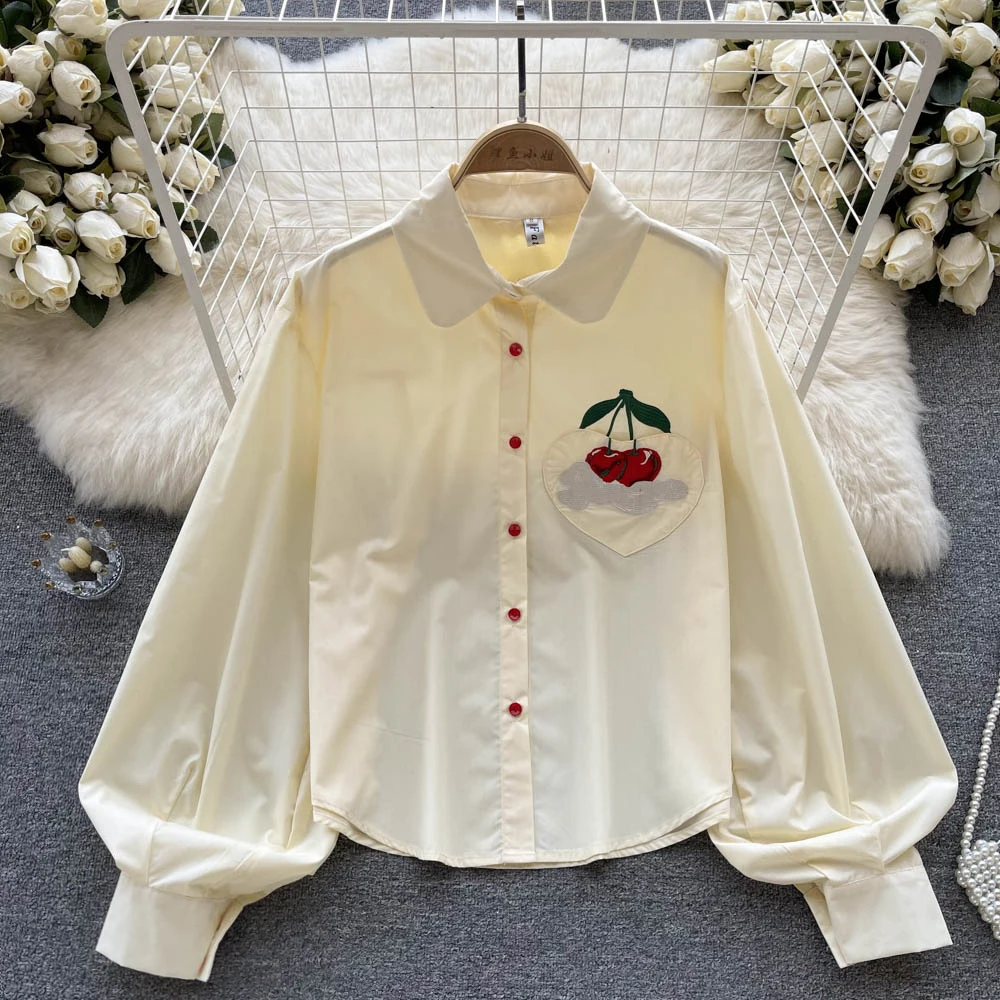Chic Blouse Heart Printing Shirts Women Lantern Sleeve Shirt Female Casual Ladies Blouses Turn-Down Collar Blusas Dropshipping
Chic Blouse Heart Printing Shirts Women Lantern Sleeve Shirt Female Casual Ladies Blouses Turn-Down Collar Blusas Dropshipping