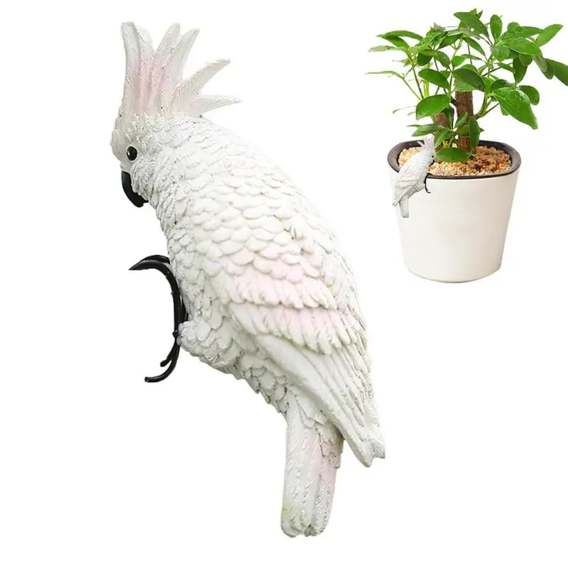 

Outdoor Parrot Decor Resin Parrot Sculpture Hand Painted Garden Statues Patio Tropical Birds Figurines Forest Nature Sculpture