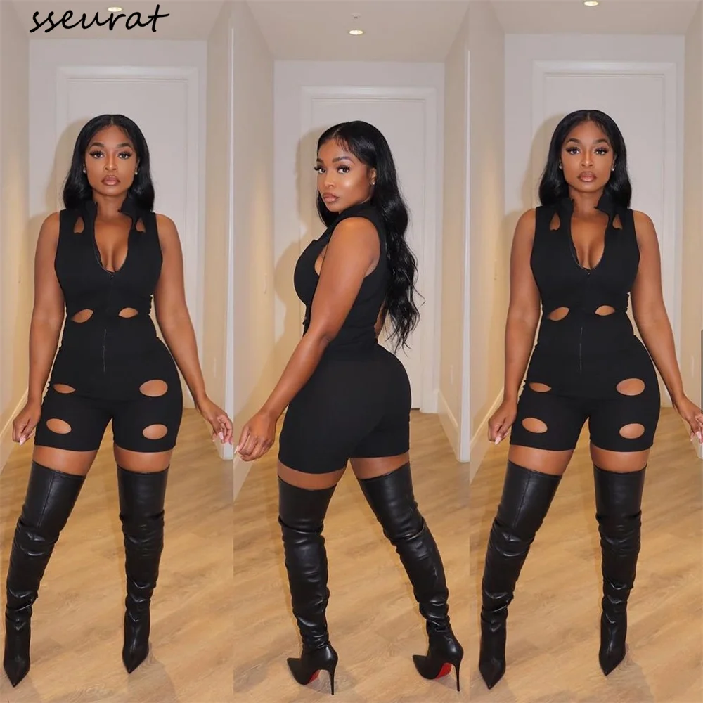 SSEURAT Sexy Hollow Out See Through Club Party Skinny Jumpsuit Women Sleeveless Hole Romper Outfit Overalls
SSEURAT Sexy Hollow Out See Through Club Party Skinny Jumpsuit Women Sleeveless Hole Romper Outfit Overalls