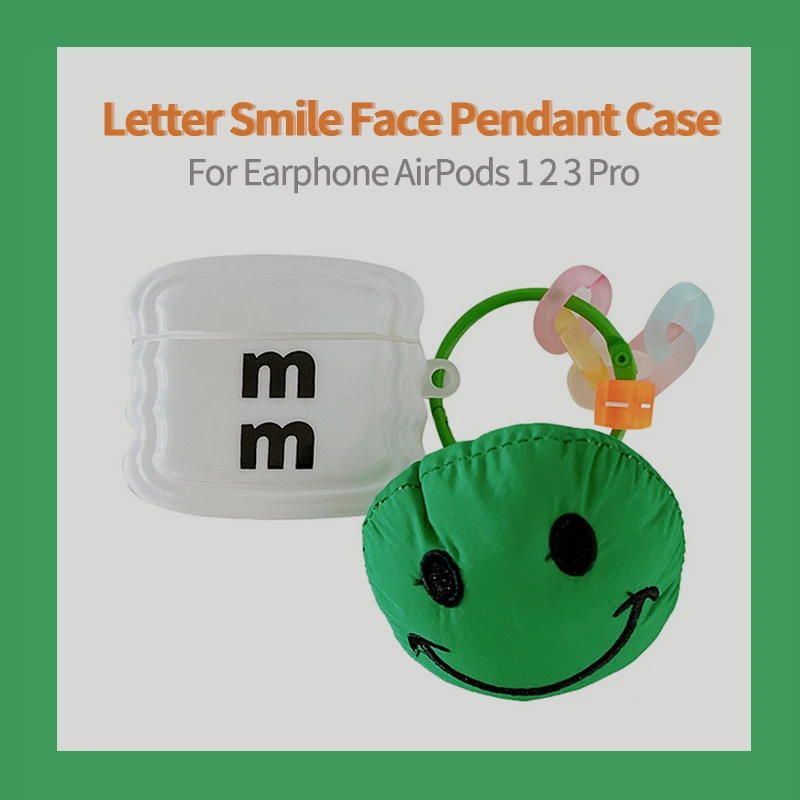 Letter Smile Face Pendant Case for AirPods 1 2 3 Pro Earphone Case Cover for AirPods 2 Headphone Case for Airpod Pro Funda Case
Letter Smile Face Pendant Case for AirPods 1 2 3 Pro Earphone Case Cover for AirPods 2 Headphone Case for Airpod Pro Funda Case