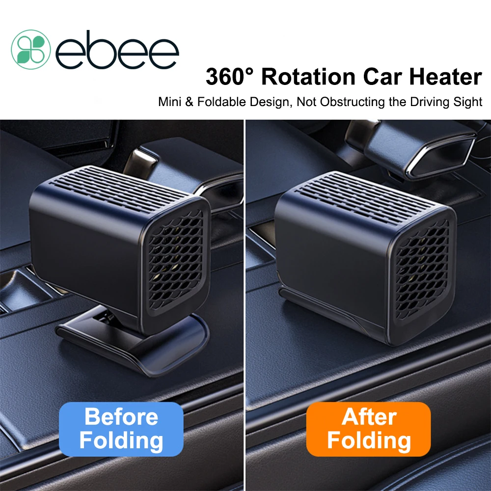ebee 120W 12V Car Heater Portable Foldable Windshield Defroster 360° Rotation Air Fan Anti-Fog Heater 2 IN 1 Cooling Heating
ebee 120W 12V Car Heater Portable Foldable Windshield Defroster 360° Rotation Air Fan Anti-Fog Heater 2 IN 1 Cooling Heating