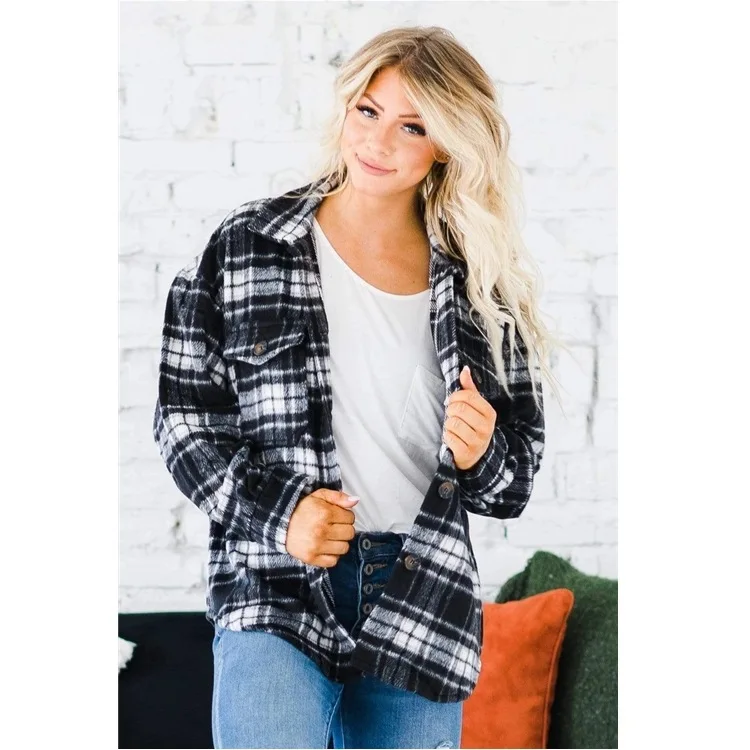 2022 Online Celebrity Autumn and Winter Loose Lapel Woolen Plaid Shirt Coat Woman
2022 Online Celebrity Autumn and Winter Loose Lapel Woolen Plaid Shirt Coat Woman