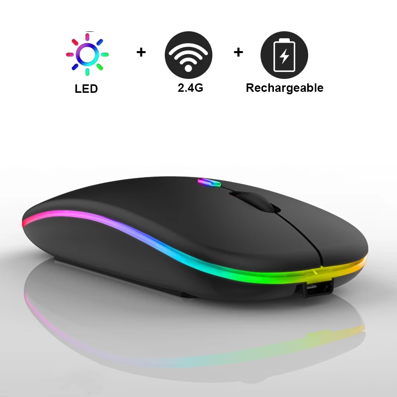 USB Rechargeable RGB Mouse For Laptop Computer PC Macbook Gaming Mouse 2.4GHz 1600DPI
USB Rechargeable RGB Mouse For Laptop Computer PC Macbook Gaming Mouse 2.4GHz 1600DPI