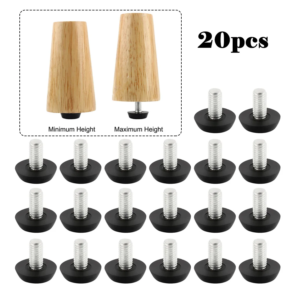 Threaded Base Leveling Feet For Tables Heavier Desks Restaurant Furniture 20pcs Adjustable Black Plastic&Metal
Threaded Base Leveling Feet For Tables Heavier Desks Restaurant Furniture 20pcs Adjustable Black Plastic&Metal