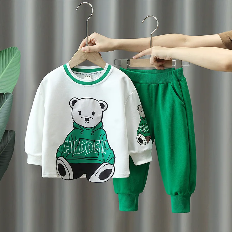 Boys O-neck Long Sleeve Cute Cartoon Bears Print Pullover Hoodies+Pants 2pcs Clothing Sets Spring Autumn Dressing Set
Boys O-neck Long Sleeve Cute Cartoon Bears Print Pullover Hoodies+Pants 2pcs Clothing Sets Spring Autumn Dressing Set