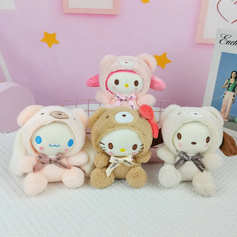 

Sanrio Keychain Hello Kitty 13Cm Pochacco Kawaii Pendant Plush Toys Cute Stuffed Cartoon Cinnamoroll Gifts Melody Children