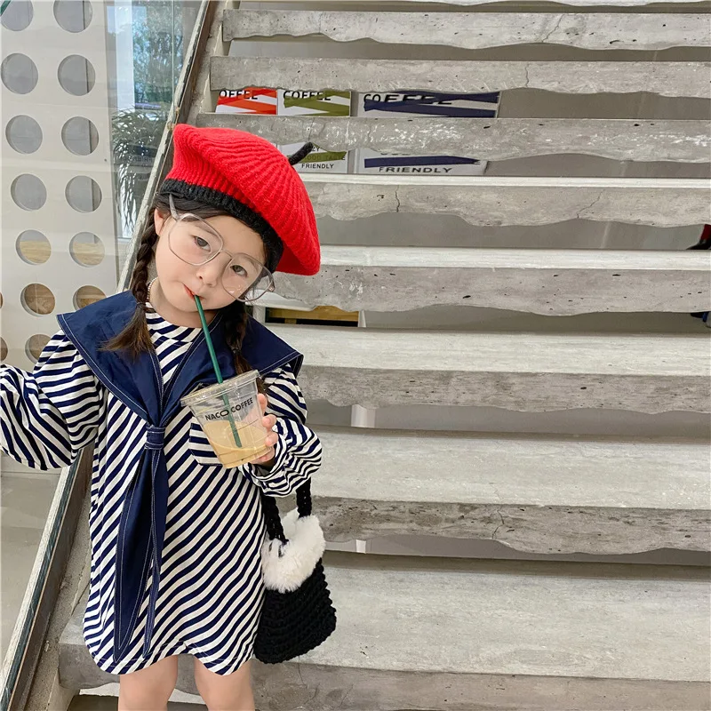 Children Clothes Spring Autumn 2022 Korea Girls Navy Style Sweet Lovely Striped Dress Knee Length Casual Princess Dress Girls
Children Clothes Spring Autumn 2022 Korea Girls Navy Style Sweet Lovely Striped Dress Knee Length Casual Princess Dress Girls