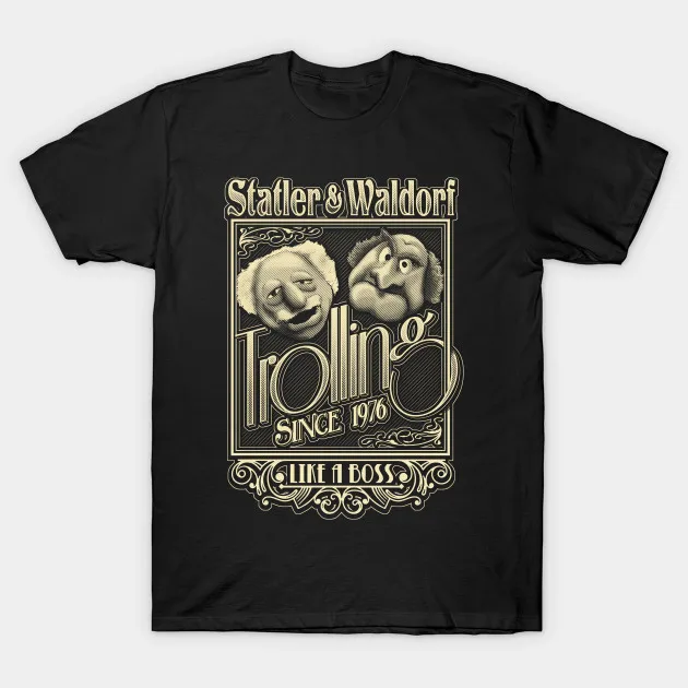 Men/Women's Summer Black Street Fashion Hip Hop The Grandfathers Of Trolling Muppet Show T-shirt Cotton Tees Short Sleeve Tops
Men/Women's Summer Black Street Fashion Hip Hop The Grandfathers Of Trolling Muppet Show T-shirt Cotton Tees Short Sleeve Tops