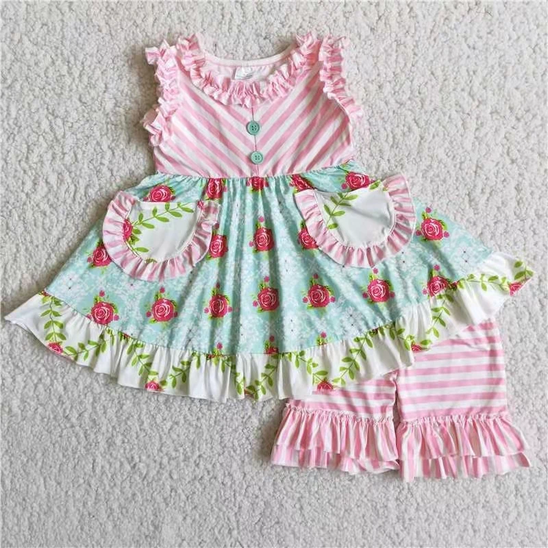 casual children girl clothing set kids 2 pcs outfit sleeveless floral tunic and pink stripe shorts toddler clothing set
casual children girl clothing set kids 2 pcs outfit sleeveless floral tunic and pink stripe shorts toddler clothing set