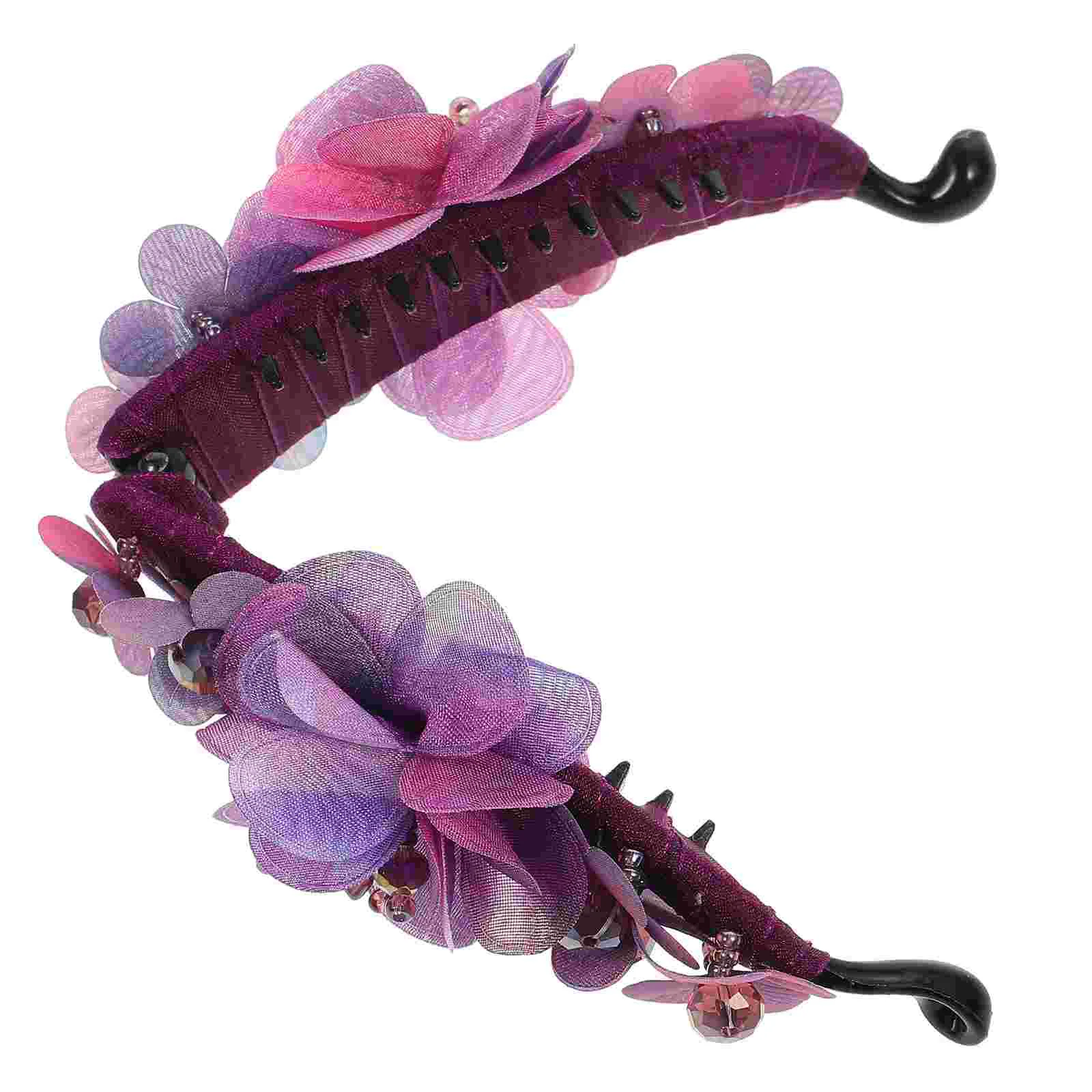 1PC Fabric Flowers Beads Womens Barrettes For Hair Ponytail Holder Hair Accessories for Women Girls (Purple)
1PC Fabric Flowers Beads Womens Barrettes For Hair Ponytail Holder Hair Accessories for Women Girls (Purple)