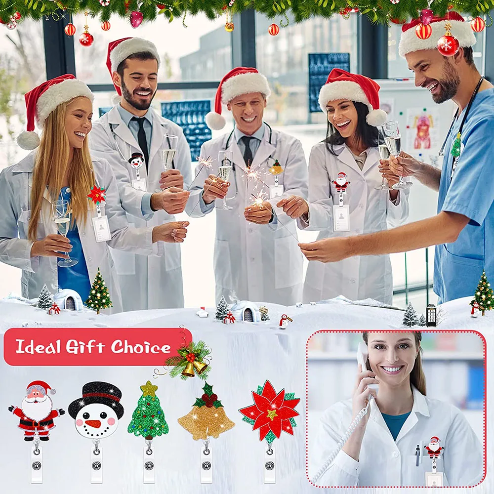 Glittering Cartoon Telescopic Rotating ID Clip Easy-Pull Buckle Nametage Holder For Xmas Activity Event
Glittering Cartoon Telescopic Rotating ID Clip Easy-Pull Buckle Nametage Holder For Xmas Activity Event