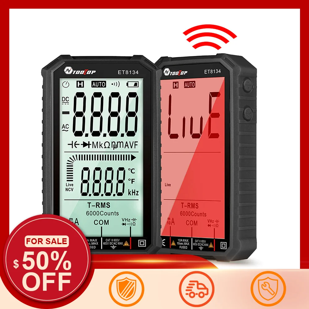Digital Multimeter Resistance Measuring Meter ET8134 4.7In LCD DC/AC Current Voltage Measurement Capacitance NCV Tester
Digital Multimeter Resistance Measuring Meter ET8134 4.7In LCD DC/AC Current Voltage Measurement Capacitance NCV Tester