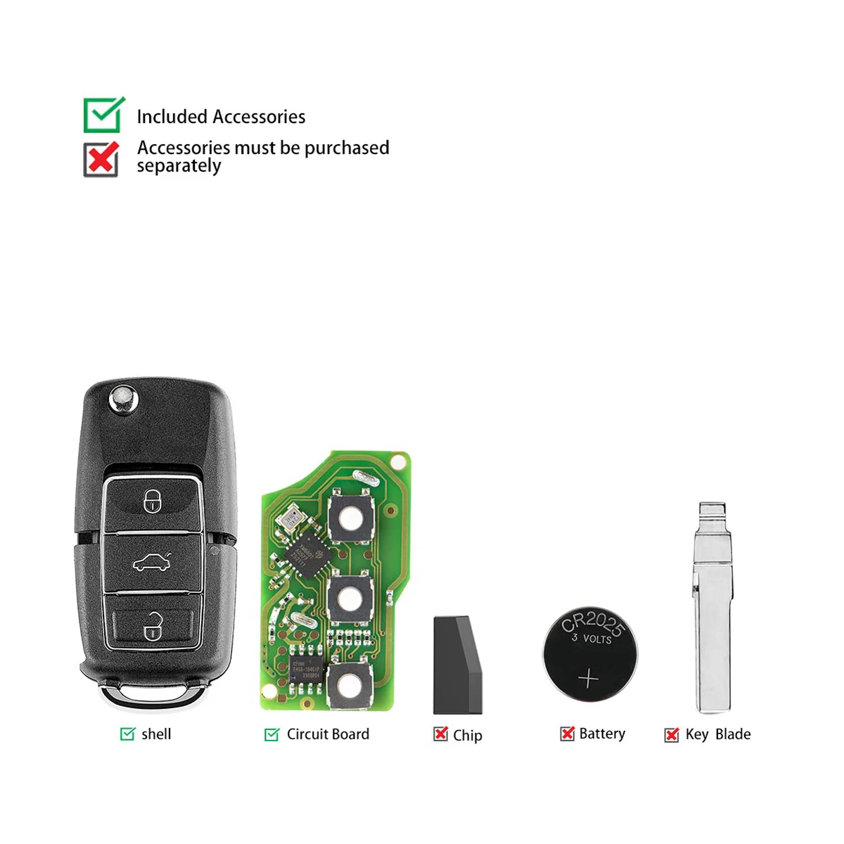 Xhorse XKB506EN Universal Wire Remote Key Fob 3 Buttons for VW B5 Type for VVDI Key Tool 5Pcs/Lot
Xhorse XKB506EN Universal Wire Remote Key Fob 3 Buttons for VW B5 Type for VVDI Key Tool 5Pcs/Lot