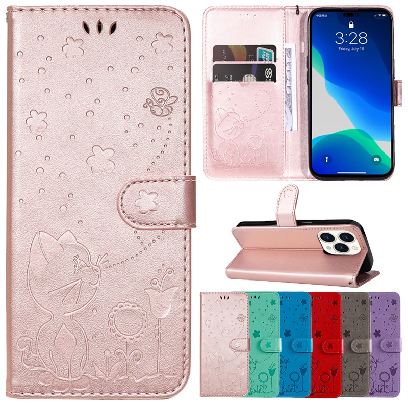 Wallet Cat And Bee Embossed Leather Cover For 14 Plus 14 Pro 13 Mini 13 Pro 12 12 Pro 11 Pro XS Max XR 8 7 6S 5S 5E SE 2020 
Wallet Cat And Bee Embossed Leather Cover For 14 Plus 14 Pro 13 Mini 13 Pro 12 12 Pro 11 Pro XS Max XR 8 7 6S 5S 5E SE 2020