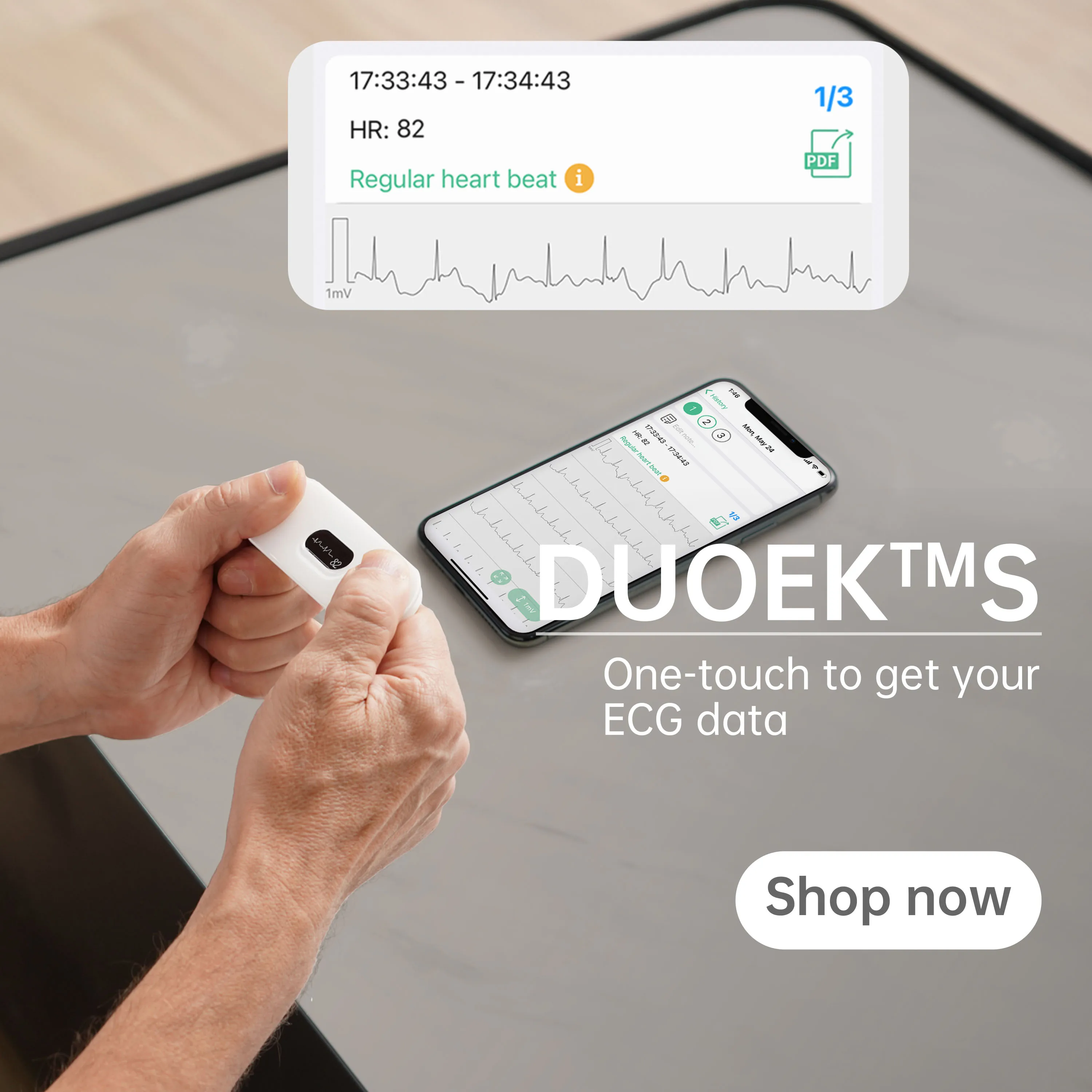 Viatom Duoek S Holter Ecg Monitor With OLED Screen Unlimited Storage Micro-USB Connector Portable Ekg Monitor With PDF Report
Viatom Duoek S Holter Ecg Monitor With OLED Screen Unlimited Storage Micro-USB Connector Portable Ekg Monitor With PDF Report