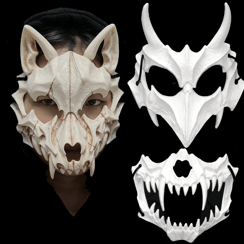 Skull Party Mask Demon Werewolf Tigers Skull Half Face Cover Mask Halloween Dance Prom Cosplay Costume Mask Prop
Skull Party Mask Demon Werewolf Tigers Skull Half Face Cover Mask Halloween Dance Prom Cosplay Costume Mask Prop