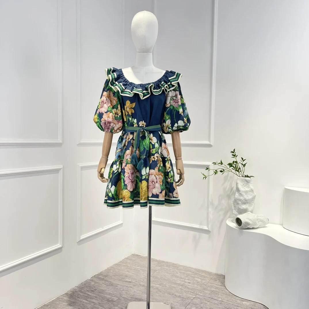 Latest Styles 2023 Summer Women High Quality Yellow Floral Print Elastic Off-one Shoulder Waist Belt Mini Dress
Latest Styles 2023 Summer Women High Quality Yellow Floral Print Elastic Off-one Shoulder Waist Belt Mini Dress