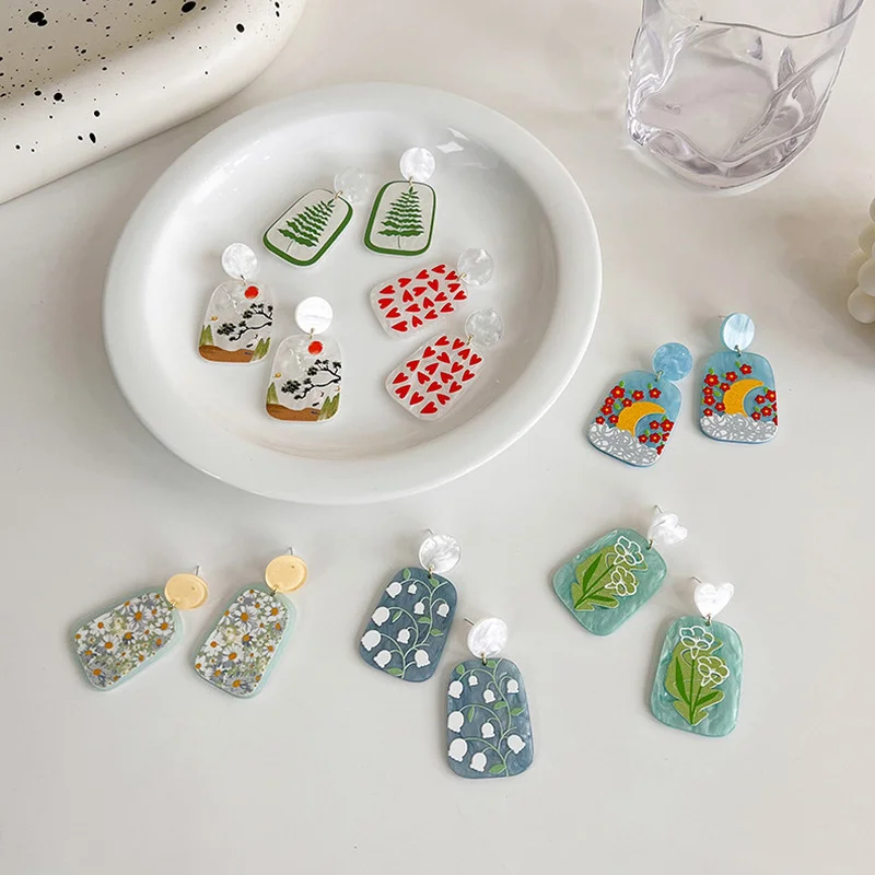 Minar 2022 Spring Summer Cute Multi Styles Transparent Arcylic Drop Earrings for Women Flower Leaves Paint Earring Daily Jewelry
Minar 2022 Spring Summer Cute Multi Styles Transparent Arcylic Drop Earrings for Women Flower Leaves Paint Earring Daily Jewelry