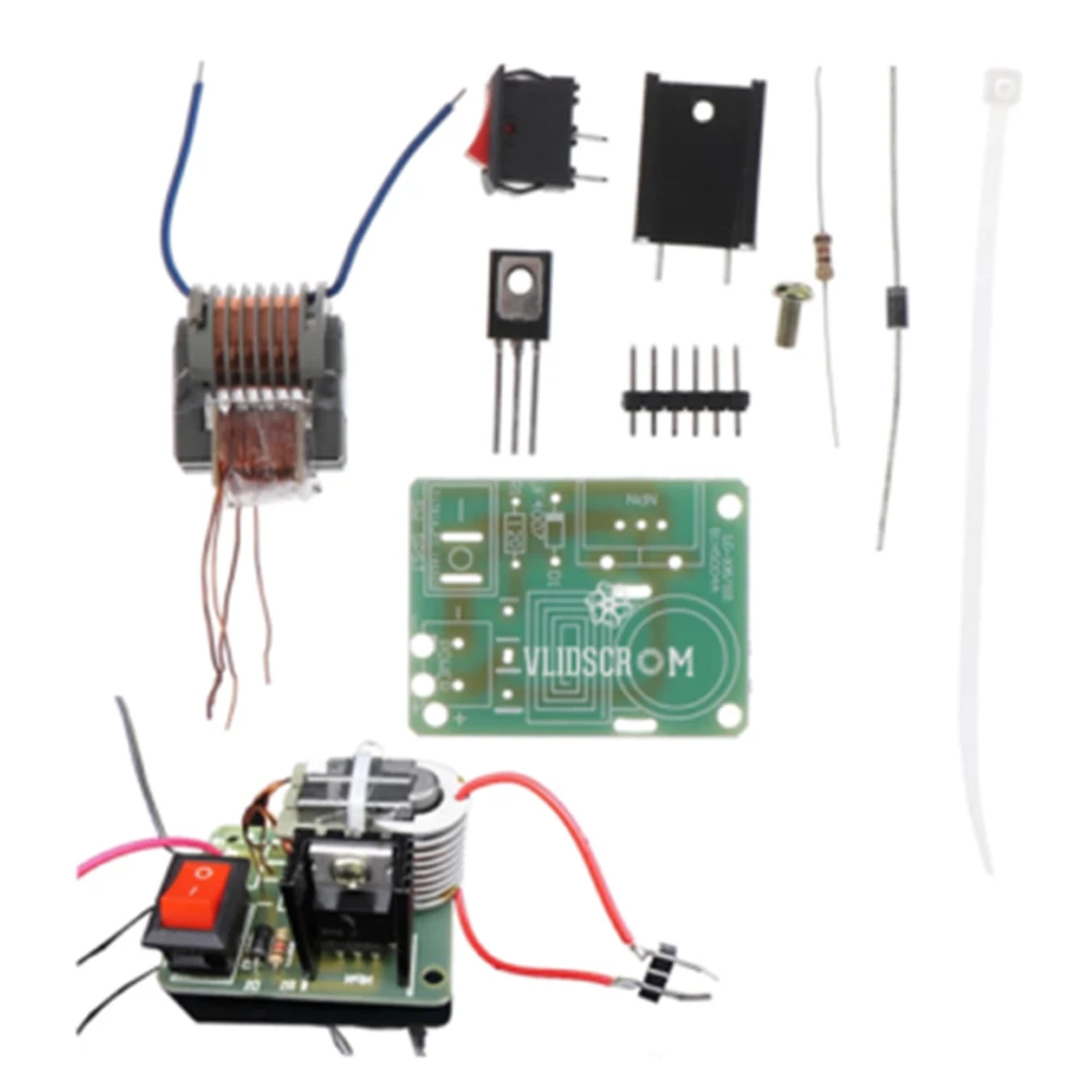 1 Type Step-up Transformer Booster Coil Production Kit 9pcs 120 Ohm Resistor 15VKE 27*16*21mm DC 3.7V-4.2V M3*6
1 Type Step-up Transformer Booster Coil Production Kit 9pcs 120 Ohm Resistor 15VKE 27*16*21mm DC 3.7V-4.2V M3*6