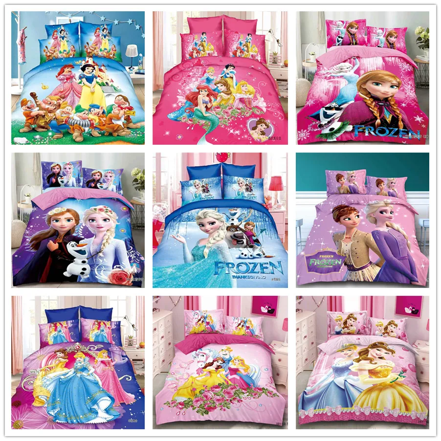 Disney Snow White Cinderella Aurora Princess Duvet Cover Sheet Pillowcase Anna Elsa Frozen Kids Girls Bedding Sets Drop Shipping
Disney Snow White Cinderella Aurora Princess Duvet Cover Sheet Pillowcase Anna Elsa Frozen Kids Girls Bedding Sets Drop Shipping