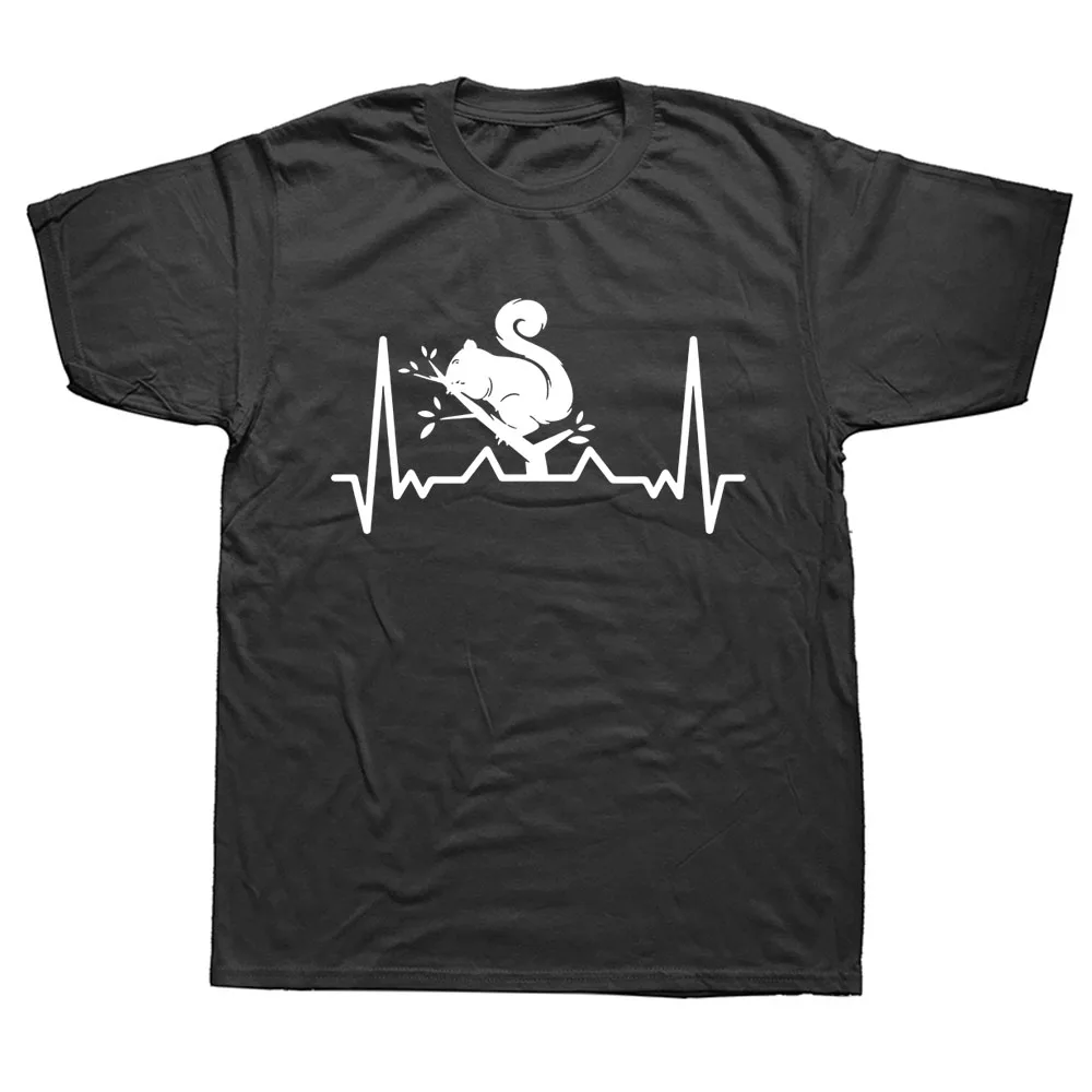 

Смешная унисекс футболка с рисунком белки сердцебиения на день рождения, новая хлопковая Футболка с круглым вырезом