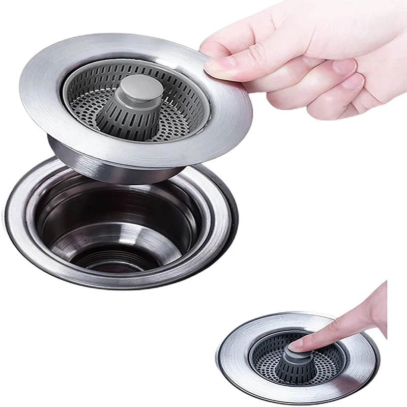3 -in-1 Kitchen Sink Stopper Strainer,304 Stainless Steel Pop Up Sink Stopper Anti-Clogging Sink Strainers for Kitchen Sink
3 -in-1 Kitchen Sink Stopper Strainer,304 Stainless Steel Pop Up Sink Stopper Anti-Clogging Sink Strainers for Kitchen Sink