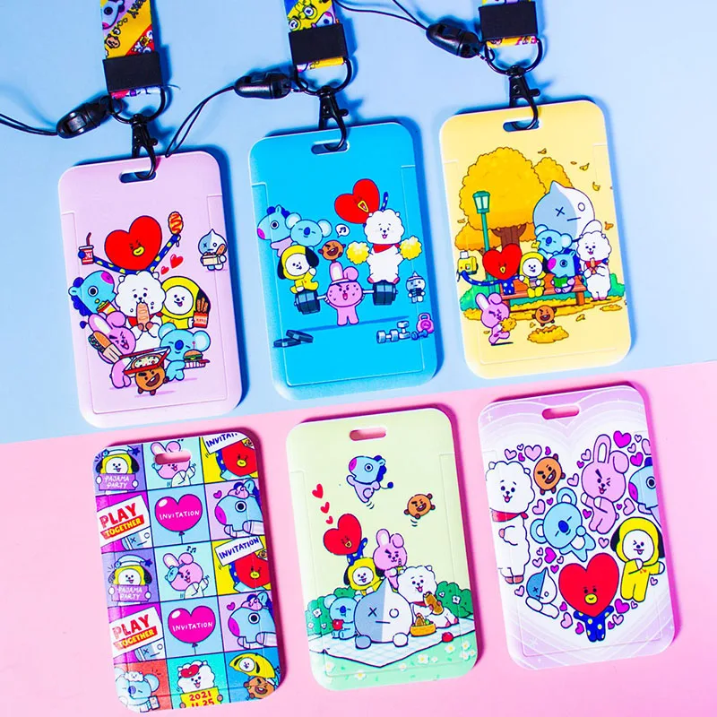 New Bt21 Cartoon Card Holders Bag Pendant Keychain Lanyard Hanging Neck Bag Card Holder Anime Cute Card Cover Girls Xmas Gifts
New Bt21 Cartoon Card Holders Bag Pendant Keychain Lanyard Hanging Neck Bag Card Holder Anime Cute Card Cover Girls Xmas Gifts