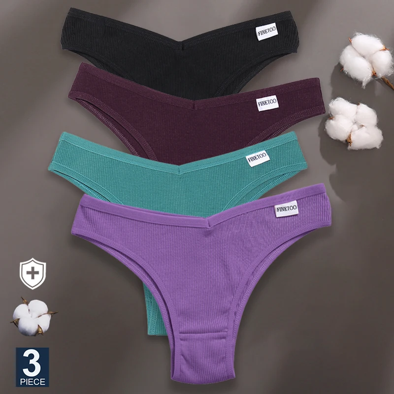 FINETOO 3PCS/Set Panties Women Cotton Lingerie Female Thongs Sexy Underwear Low-Rise Underpant Bikini Brazilian Briefs
FINETOO 3PCS/Set Panties Women Cotton Lingerie Female Thongs Sexy Underwear Low-Rise Underpant Bikini Brazilian Briefs