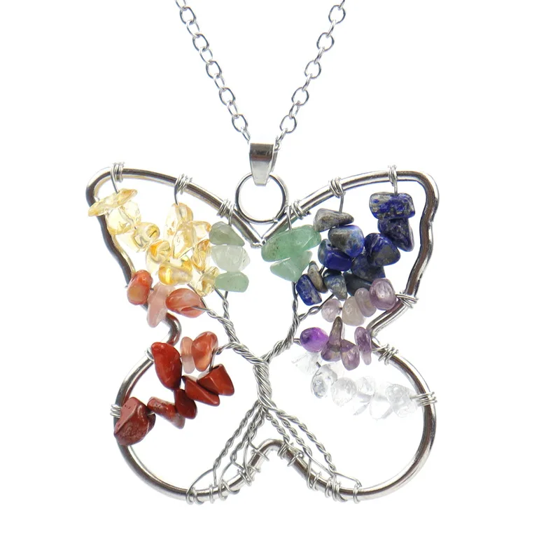 10pcs 5cm Butterfly Natural Stone Tree of Life Colorful Gravel Crystal Pendant Handmade Quartz Necklacet for Women
10pcs 5cm Butterfly Natural Stone Tree of Life Colorful Gravel Crystal Pendant Handmade Quartz Necklacet for Women
