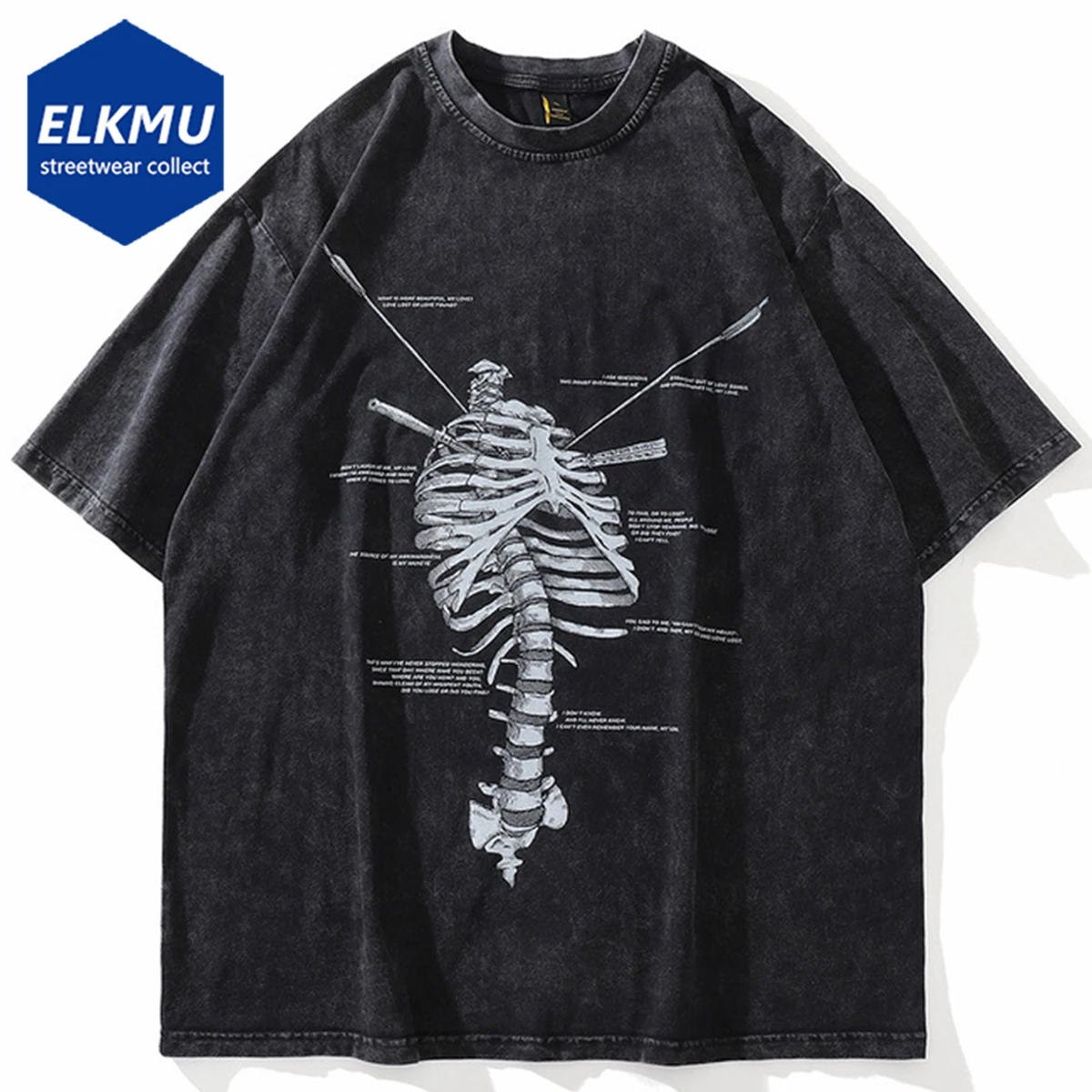 Футболка мужская оверсайз с принтом скелета, винтажная потертая хлопковая тенниска в стиле хип-хоп, модная уличная одежда в стиле Харадзюку...
Футболка мужская оверсайз с принтом скелета, винтажная потертая хлопковая тенниска в стиле хип-хоп, модная уличная одежда в стиле Харадзюку...