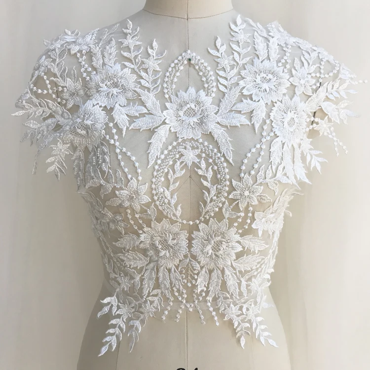 French Lace Handmade Beads 3D Wedding Dress Applique DIY Bridal Headdress Ivory White Lace Collar Lace Fabric Patch RS1234
French Lace Handmade Beads 3D Wedding Dress Applique DIY Bridal Headdress Ivory White Lace Collar Lace Fabric Patch RS1234