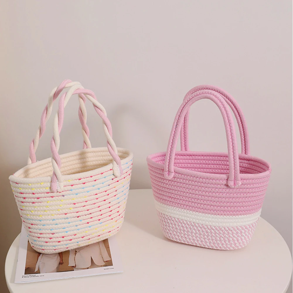 Straw Braided Bag Women Woven Shoulder Bag Twist Handle Cotton Thread Woven Bag Vacation Picnic Basket Handbag Beach Tote Bags 
Straw Braided Bag Women Woven Shoulder Bag Twist Handle Cotton Thread Woven Bag Vacation Picnic Basket Handbag Beach Tote Bags