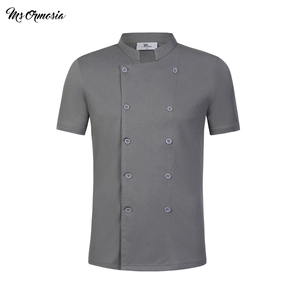 Grey Double Breasted Chef Uniform Unisex Kitchen Chef Coat Short Restaurant Uniform Shirt Service Bakery Breathable Chef Jackets
Grey Double Breasted Chef Uniform Unisex Kitchen Chef Coat Short Restaurant Uniform Shirt Service Bakery Breathable Chef Jackets