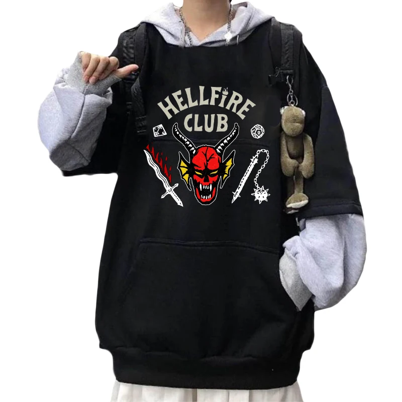 Hellfire Club Hoodie Patchwork Sleeve Stranger Things Retro Print Hip Hop Tops Sweatshirt Mens Streetwear Women Oversized Fleece
Hellfire Club Hoodie Patchwork Sleeve Stranger Things Retro Print Hip Hop Tops Sweatshirt Mens Streetwear Women Oversized Fleece