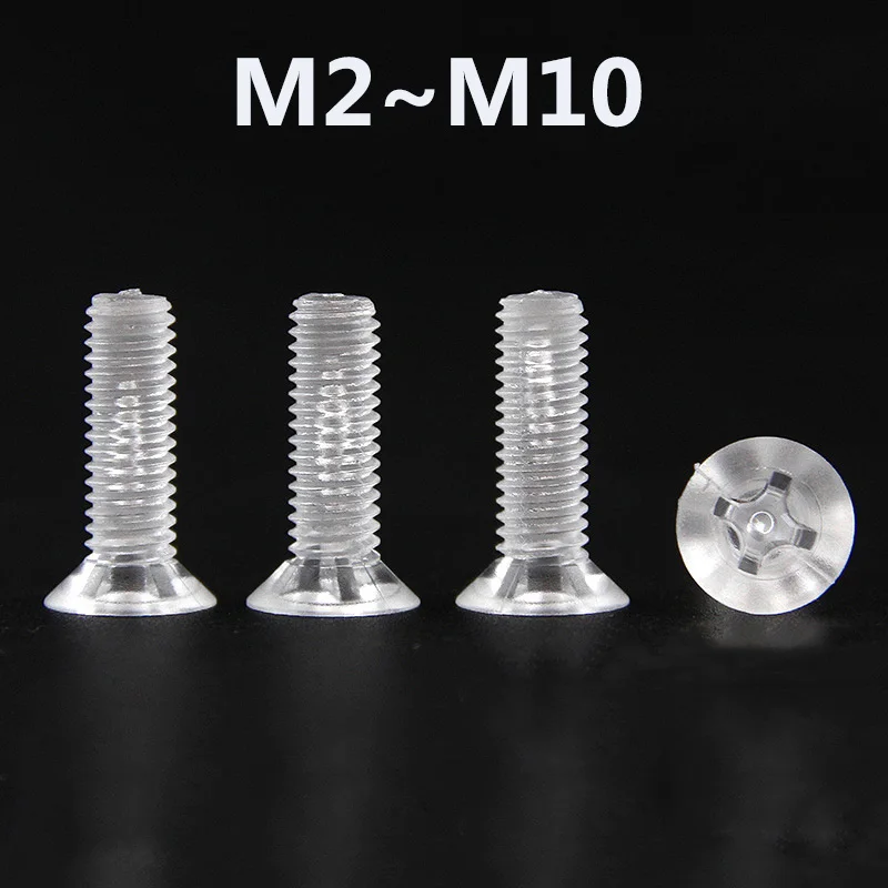 Acrylic Plastic Screw M2 M3 M4 M5 M6 M8 M10 Phillips Transparent Screws Nylon PC Countersunk Head Flat Head Cross Acrylic Screw
Acrylic Plastic Screw M2 M3 M4 M5 M6 M8 M10 Phillips Transparent Screws Nylon PC Countersunk Head Flat Head Cross Acrylic Screw
