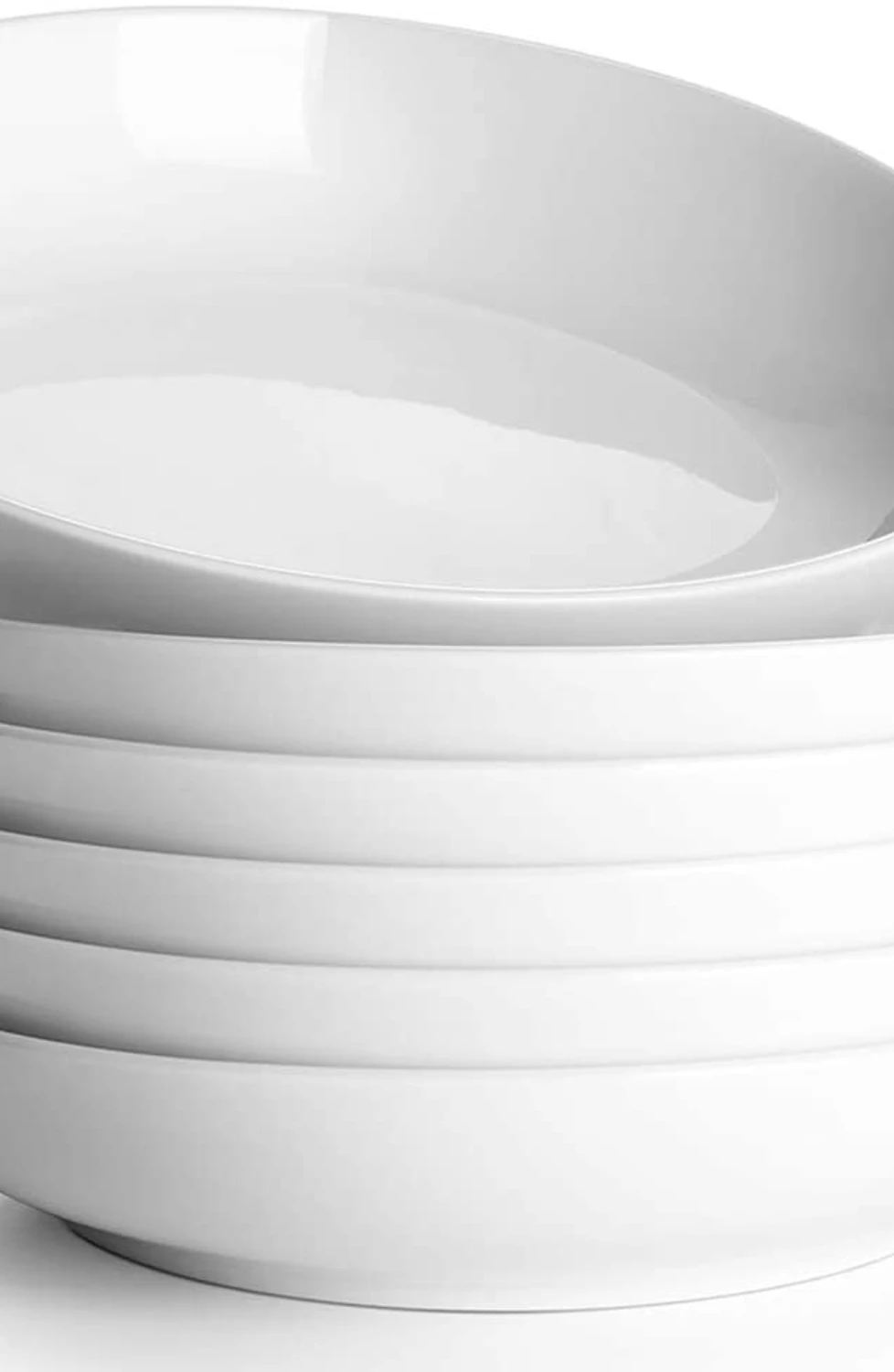 

8.5 inch Pasta Bowls Set of 6, 30oz Thanksgiving Large Salad Serving Bowls, White Dinnerware