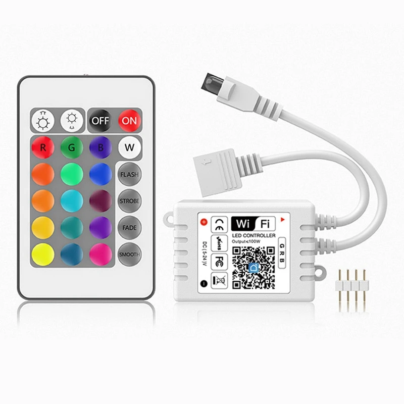 Wifi RGB LED Controller Smart Wifi LED Strip Light Controller With Remote, Works With RGB LED Strip Light
Wifi RGB LED Controller Smart Wifi LED Strip Light Controller With Remote, Works With RGB LED Strip Light