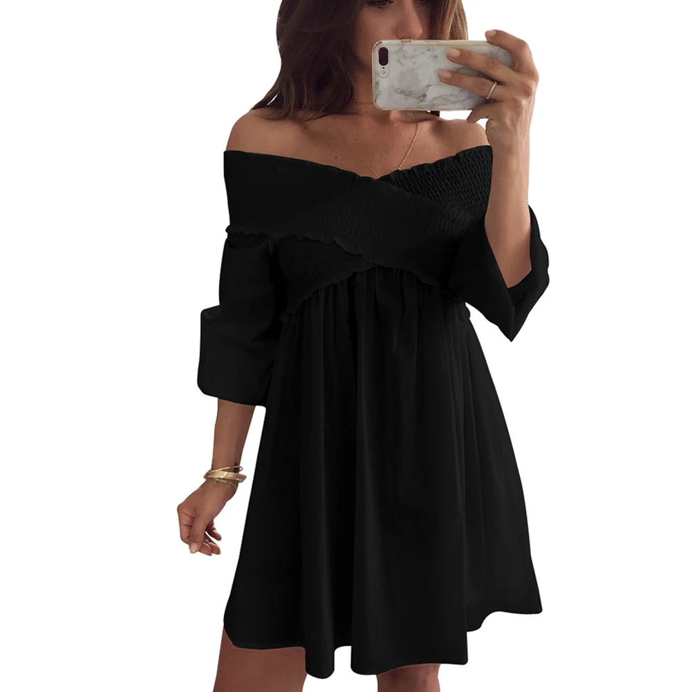 Loose Casual Cotton Blend Mini Long Sleeve Summer Off Shoulder Women Dress Sexy Solid Party V Neck Ladies Gifts
Loose Casual Cotton Blend Mini Long Sleeve Summer Off Shoulder Women Dress Sexy Solid Party V Neck Ladies Gifts