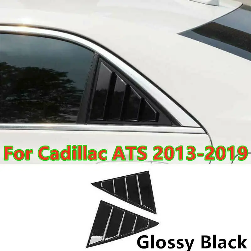 

Glossy Black Car Rear Side Vent Window Scoop Louver Cover Trim For Cadillac ATS 2013-2019