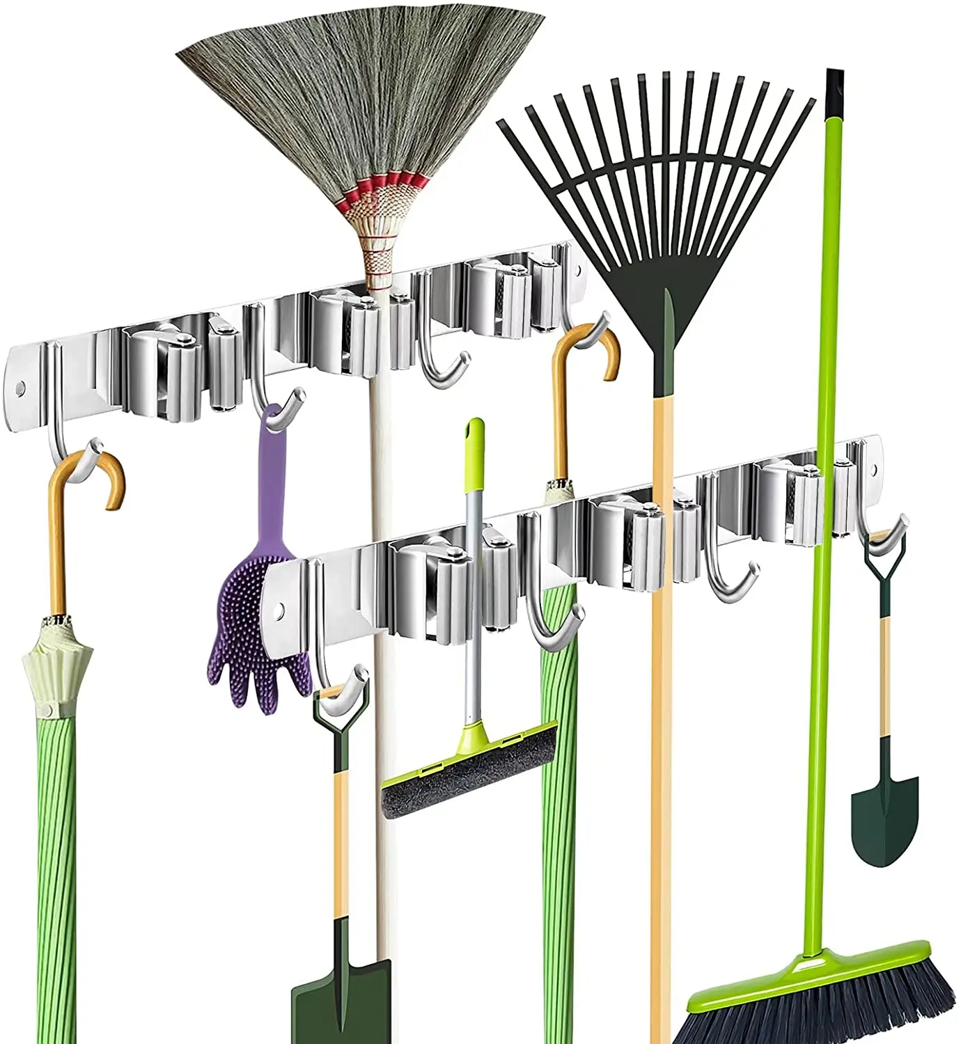 Broom and Mop Holder Wall Mounted Organizer Wall Mount, Stainless Steel Broom Hook, Heavy Duty Broom Rack for Laundry Room 38CM
Broom and Mop Holder Wall Mounted Organizer Wall Mount, Stainless Steel Broom Hook, Heavy Duty Broom Rack for Laundry Room 38CM